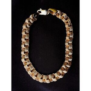 VTG 14K Yellow Gold Rosetta Spiral Link Bracelet 4g Israel Turbo Chain 7"